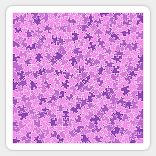 Jigsaw Puzzle Lover Pieces Pattern Master Puzzler PINK Sticker